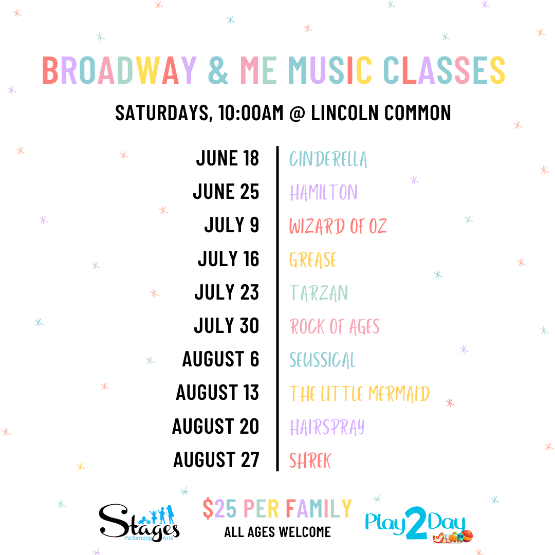Broadway & Me Music Class Schedule